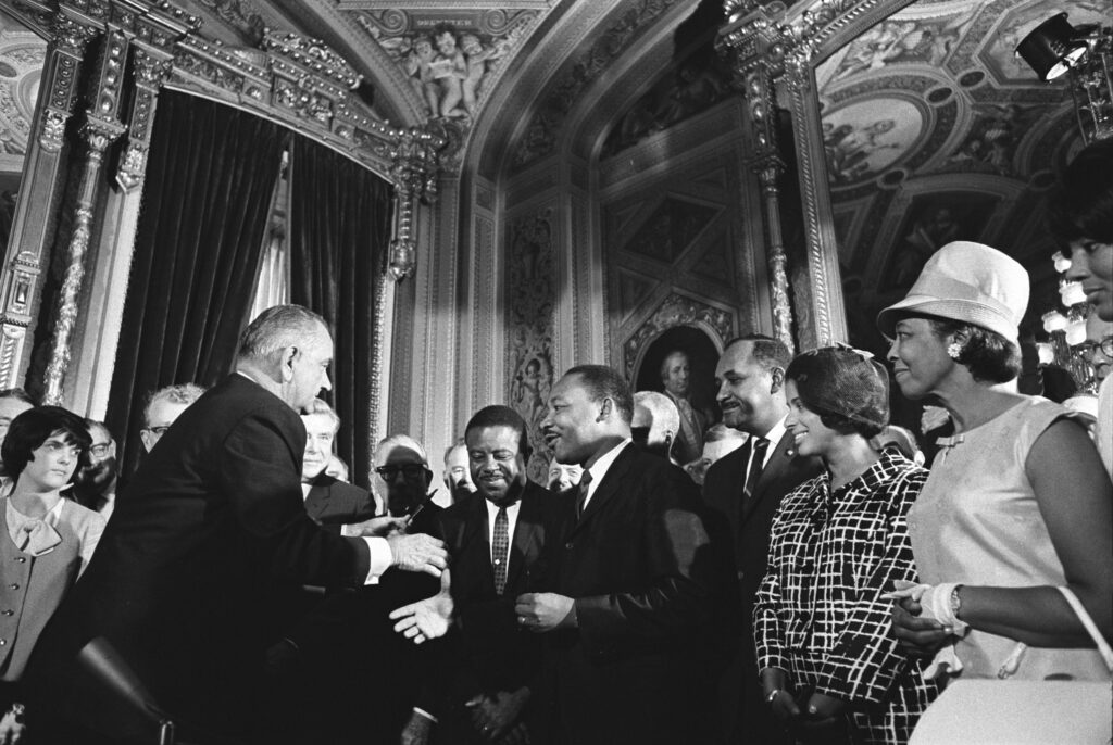Guests at the signing of the Voting Rights Act on August 6, 1965.
