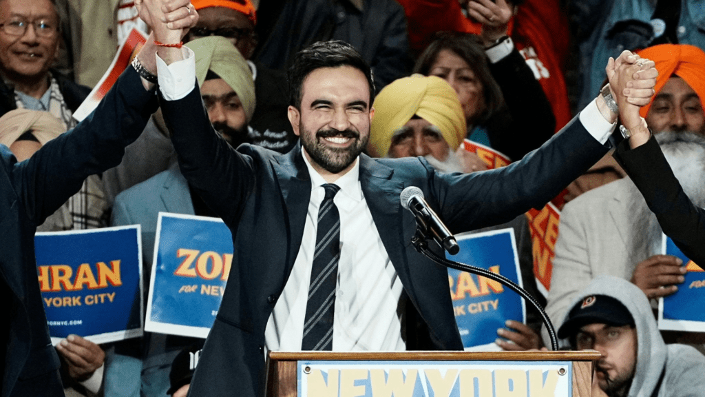 Zohran Mamdani, a proponent of Democratic Socialism.