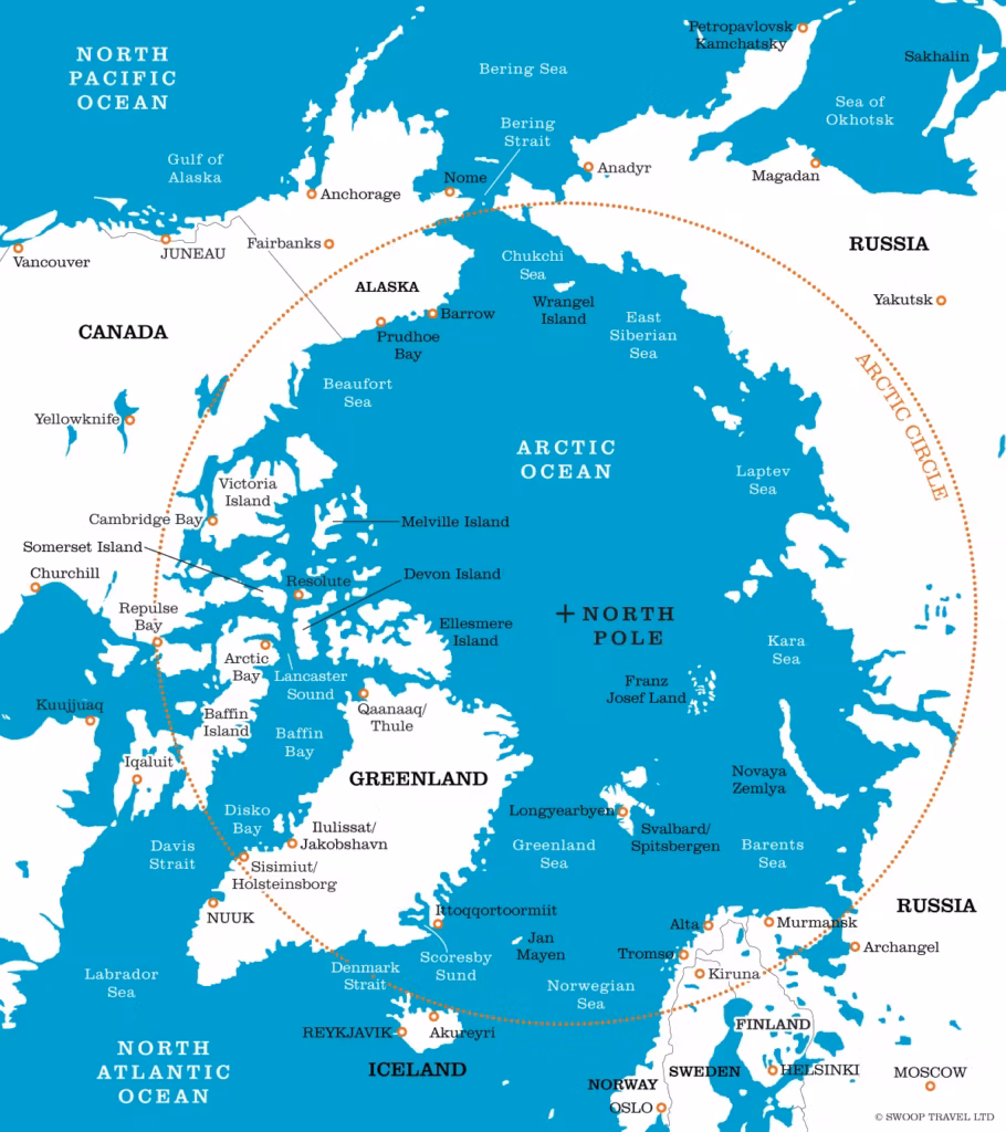 Greenland on an Arctic Map