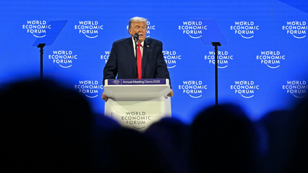 Trump speaks on the Board of Peaces in Davos, Switzerland at the World Economic Forum.