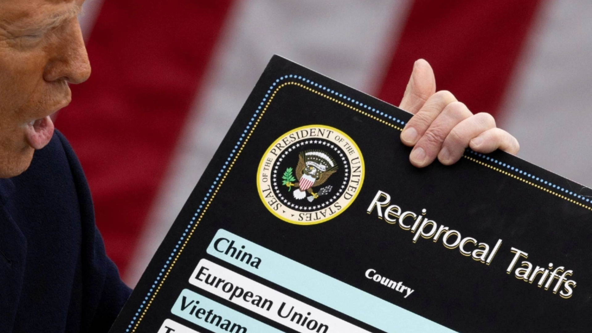 U.S. President Donald Trump delivers remarks on tariffs in the Rose Garden of the White House in Washington on April 2. | REUTERS